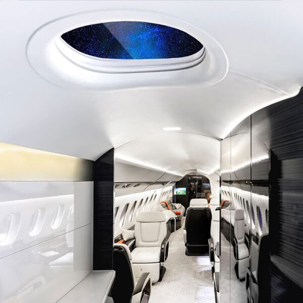 galley skylight aboard the Dassault Falcon 6X