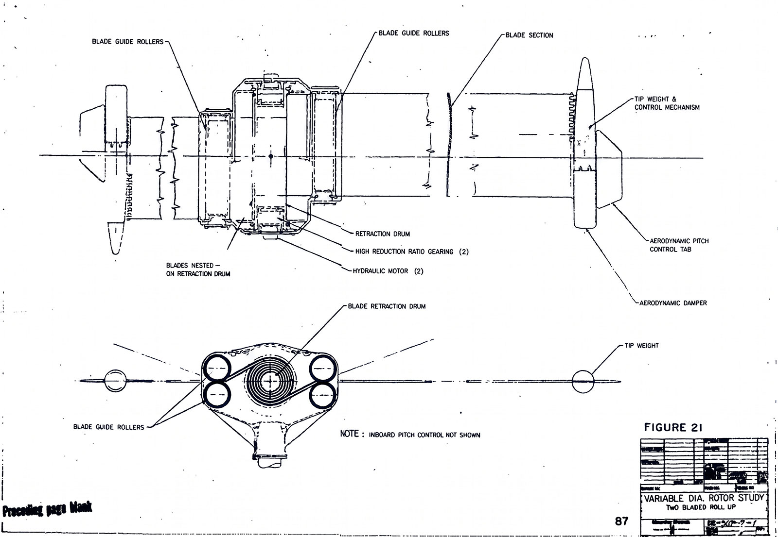 diagram shows how the inflatable rotor blades