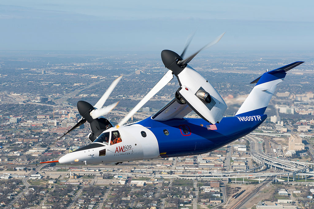 An AW609 prototype in flight